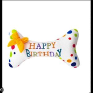 NEW Happy Birthday Plush Dog Bone Toy